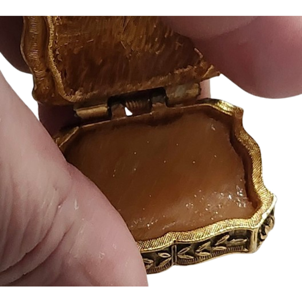 Vtg  60s 70s Max Factor Hypnotique Wishing Tree Cameo Dog Perfume Solid - Picture 4 of 4
